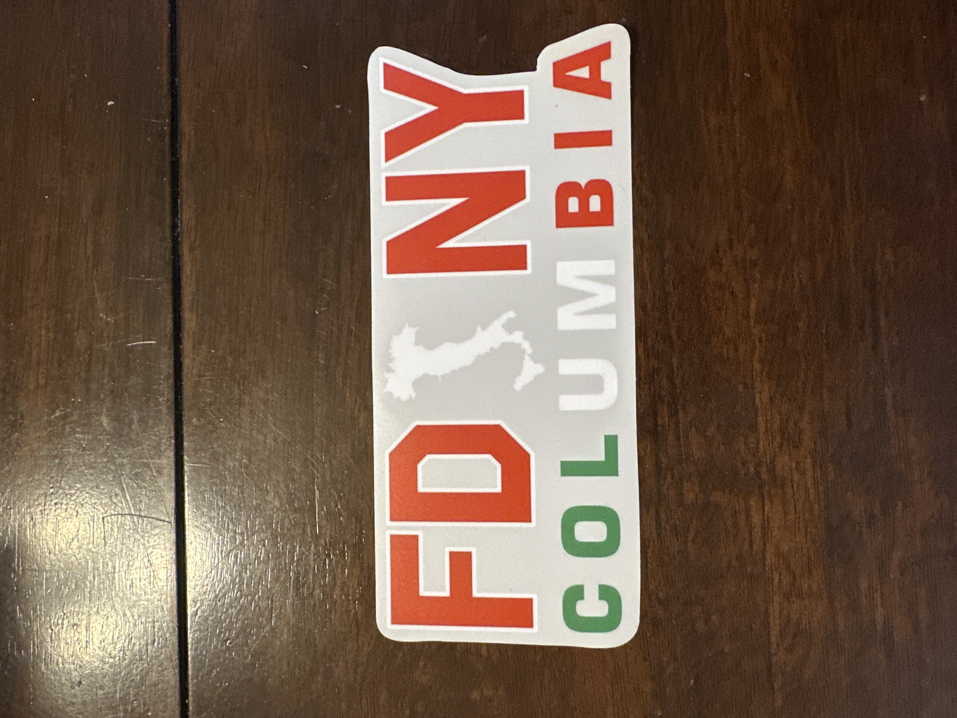 6” FDNY Columbia Bumper Sticker 